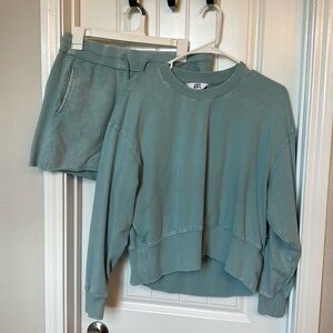 JoyLab Teal Sweatshirt and Shorts Set